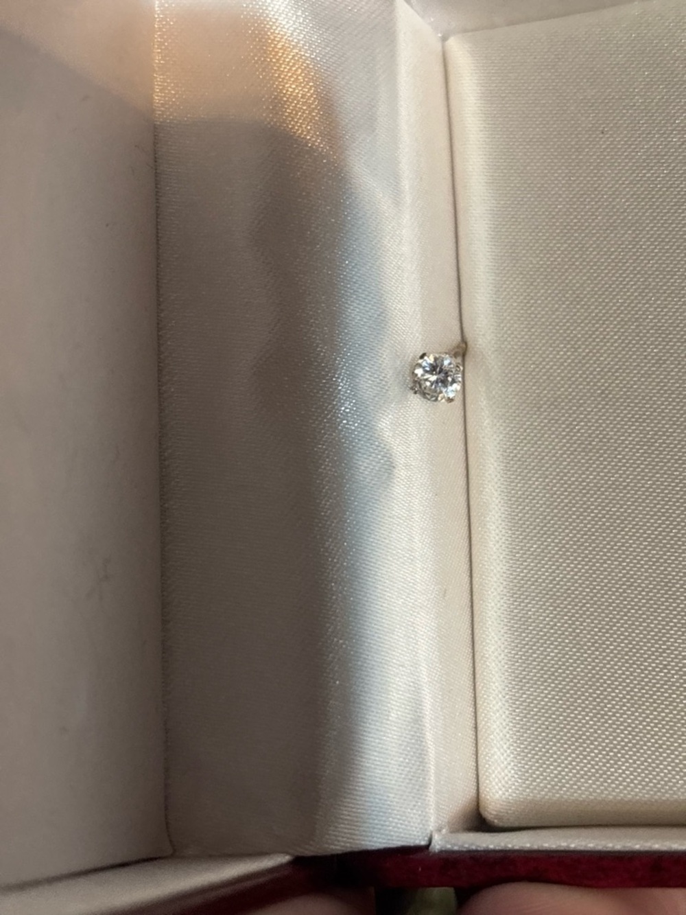 Single 925 Sterling Silver Stud Earring Clear Round Cubic Zirconia Diamond Stone